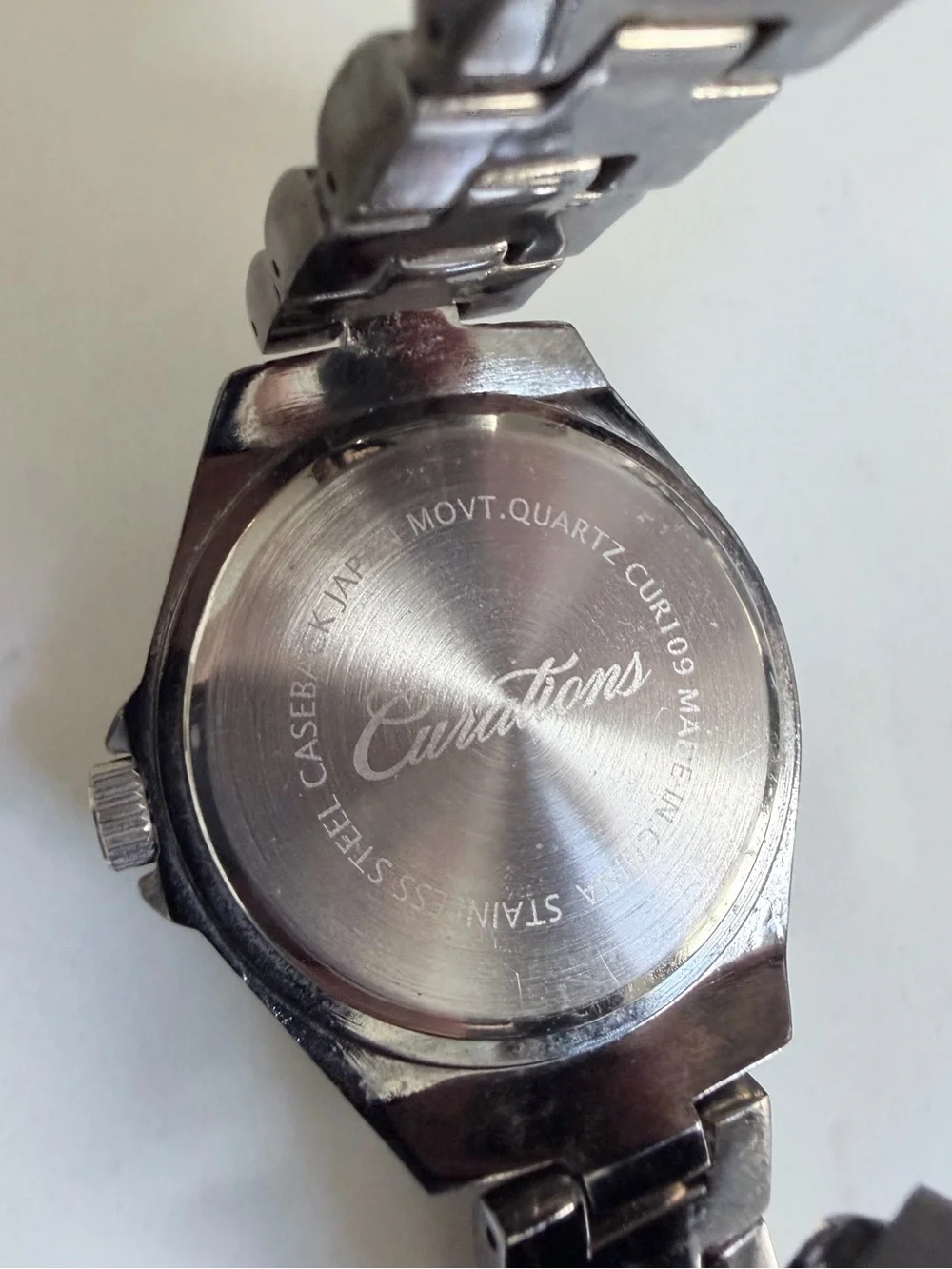 Curations by Stefani Greenfield  Pavé Crystal Watch in Gunmetal w/Baguette Bezel